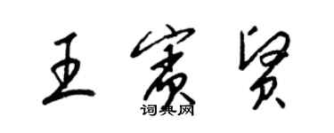 梁錦英王賓賢草書個性簽名怎么寫