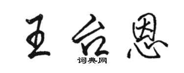 駱恆光王台恩行書個性簽名怎么寫