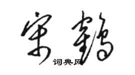 駱恆光宋鶴草書個性簽名怎么寫