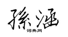 王正良孫涵行書個性簽名怎么寫