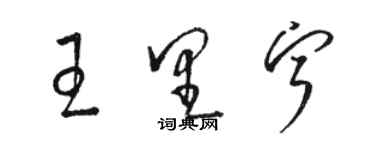 駱恆光王里寧草書個性簽名怎么寫