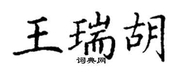 丁謙王瑞胡楷書個性簽名怎么寫