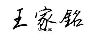 王正良王家銘行書個性簽名怎么寫