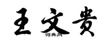 胡問遂王文貴行書個性簽名怎么寫