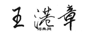 駱恆光王港章行書個性簽名怎么寫