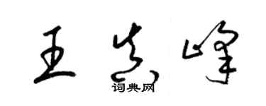 梁錦英王真峰草書個性簽名怎么寫