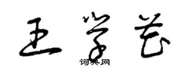 曾慶福王學花草書個性簽名怎么寫