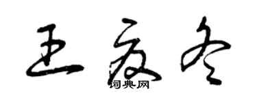 曾慶福王夏冬草書個性簽名怎么寫