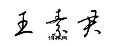 梁錦英王素君草書個性簽名怎么寫