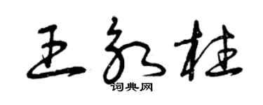 曾慶福王永柱草書個性簽名怎么寫
