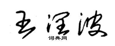 朱錫榮王潤波草書個性簽名怎么寫