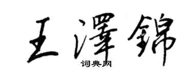 王正良王澤錦行書個性簽名怎么寫