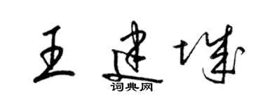 梁錦英王建城草書個性簽名怎么寫