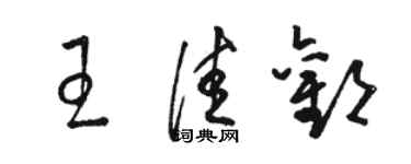 駱恆光王佳歡草書個性簽名怎么寫