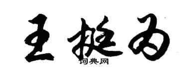 胡問遂王挺為行書個性簽名怎么寫