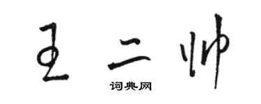 駱恆光王二帥草書個性簽名怎么寫