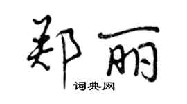 曾慶福鄭麗行書個性簽名怎么寫