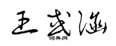 曾慶福王或涵草書個性簽名怎么寫