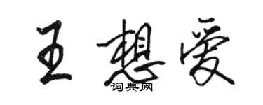 駱恆光王想愛行書個性簽名怎么寫