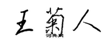 王正良王菊人行書個性簽名怎么寫