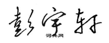 駱恆光彭宇軒草書個性簽名怎么寫