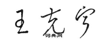 駱恆光王克寧草書個性簽名怎么寫