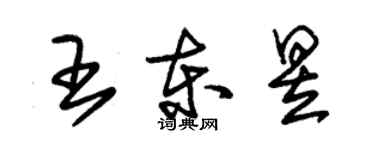 朱錫榮王東昱草書個性簽名怎么寫