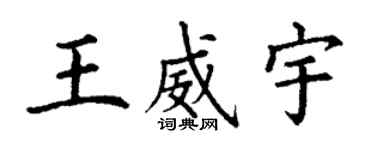 丁謙王威宇楷書個性簽名怎么寫