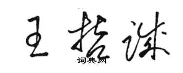 駱恆光王哲誠草書個性簽名怎么寫