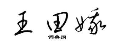 梁錦英王田娥草書個性簽名怎么寫