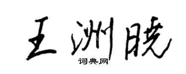 王正良王洲曉行書個性簽名怎么寫