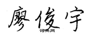 王正良廖俊宇行書個性簽名怎么寫