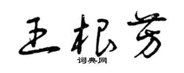 曾慶福王根芳草書個性簽名怎么寫