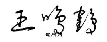 曾慶福王鳴鶴草書個性簽名怎么寫