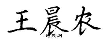 丁謙王晨農楷書個性簽名怎么寫