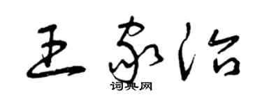 曾慶福王家治草書個性簽名怎么寫