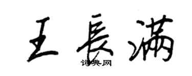 王正良王長滿行書個性簽名怎么寫