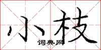 龐中華小枝楷書怎么寫