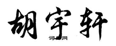 胡問遂胡宇軒行書個性簽名怎么寫