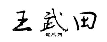 曾慶福王武田行書個性簽名怎么寫