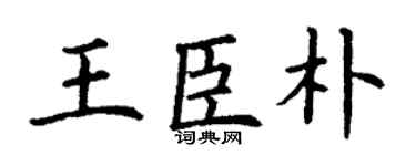 丁謙王臣朴楷書個性簽名怎么寫