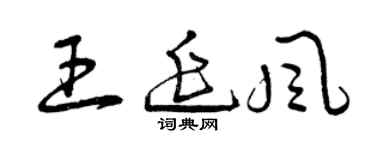 曾慶福王延風草書個性簽名怎么寫