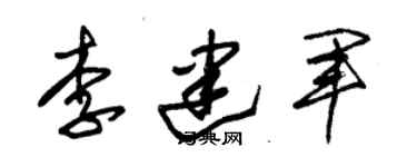 朱錫榮李建軍草書個性簽名怎么寫