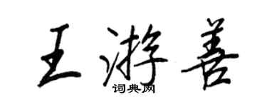 王正良王游善行書個性簽名怎么寫