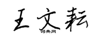 王正良王文耘行書個性簽名怎么寫