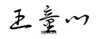 曾慶福王童心草書個性簽名怎么寫