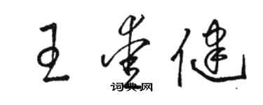 駱恆光王愛健草書個性簽名怎么寫