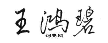 駱恆光王鴻碧行書個性簽名怎么寫