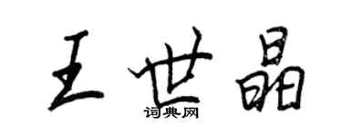 王正良王世晶行書個性簽名怎么寫