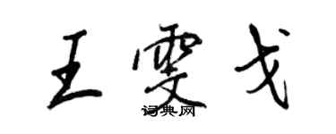 王正良王雯戈行書個性簽名怎么寫